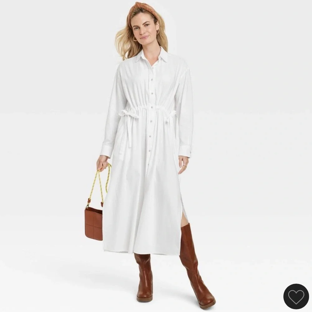 Universal Thread Cinch-Waist Maxi Shirtdress – Size M - Picture 3 of 10